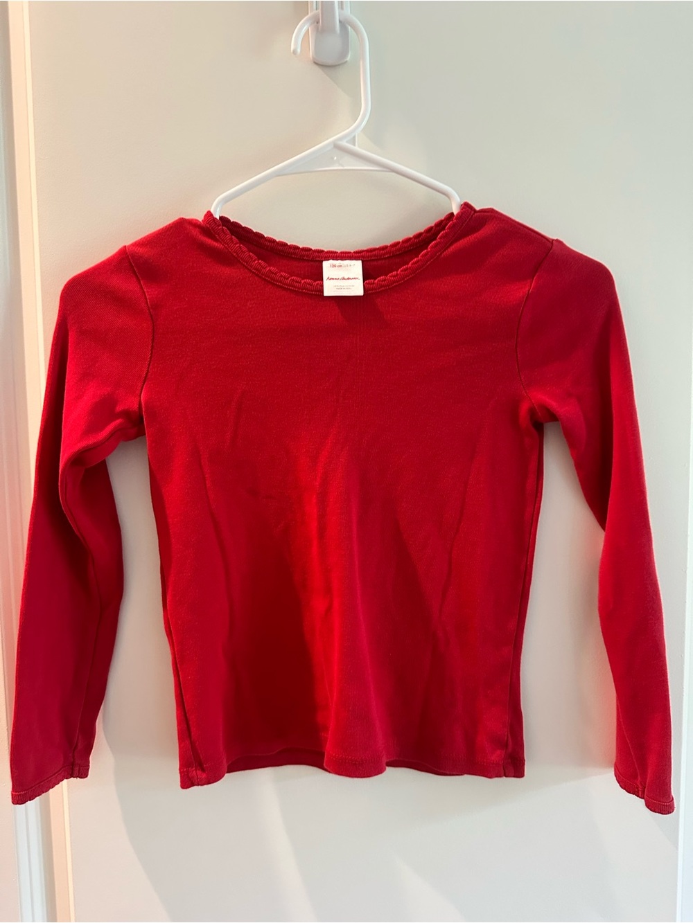 Hanna Andersson Girls' Bright Red Long Sleeve Tee